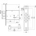 CLASS Замок врізний сувальдний 3001 без зустр. планки,